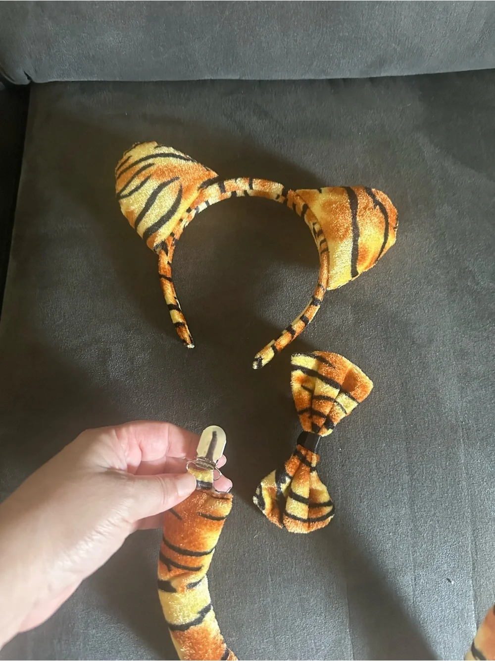Kids Tiger-Print Costume Hair Accessory Set - Orange